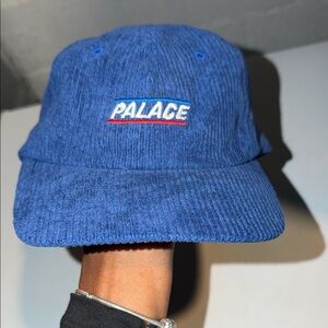 PALACE Blue Corduroy 6-Panel Cap with Embroidered Logo